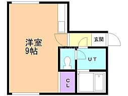 エクセレンス野幌 ワンルームの間取図画像