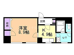 リルブランシュ 1DKの間取図画像