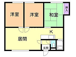 リヴィエール412B 3LDKの間取図画像