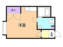 グリーンヴィラ緑ケ丘 ワンルームの間取図画像