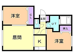 ファーストスクエア 2LDKの間取図画像