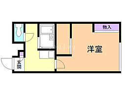 レオパレス白樺 1Kの間取図画像
