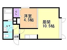コーポLUNA文京台 1LDKの間取図画像
