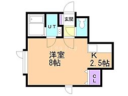 K's3117 1Kの間取図画像
