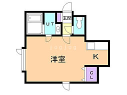 K's3117 1Kの間取図画像