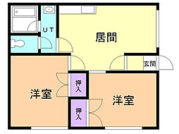 七条コーポレーション 2DKの間取図画像