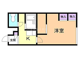 レオパレスプレミール2 1Kの間取図画像