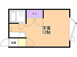 エクセルハイツ ワンルームの間取図画像