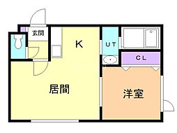 プレーヂオ31 1LDKの間取図画像