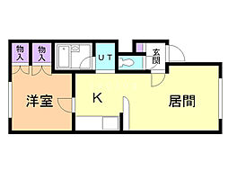サンドエル 1LDKの間取図画像