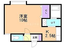サンライズ・ロッチ 1Kの間取図画像