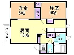 ジャンスA 2LDKの間取図画像