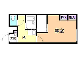 レオパレスJURI115 1Kの間取図画像