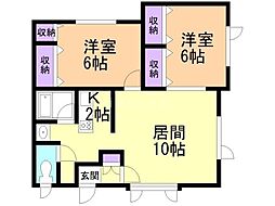 ノーブル96 2LDKの間取図画像