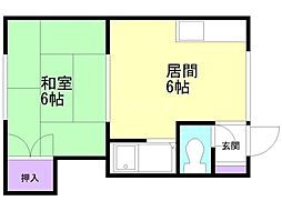 ニュー弥生ハイツNo.2 1DKの間取図画像