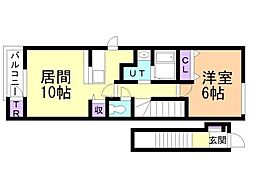 パークアベニュー壱番町 1LDKの間取図画像