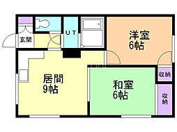 5丁目ハイツ 2LDKの間取図画像