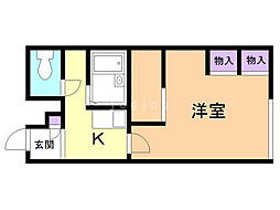 レオパレスグリンヒル 1Kの間取図画像