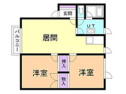 ハイ・フレッシュ27 2LDKの間取図画像