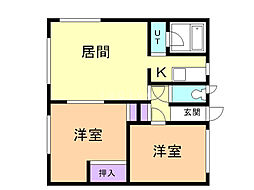 江南ハイツ 2LDKの間取図画像