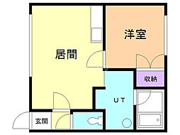 コーポゆもと5 1LDKの間取図画像