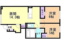 ラ カーサ・ミーアVI 2LDKの間取図画像