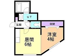 ホープハウス 1DKの間取図画像
