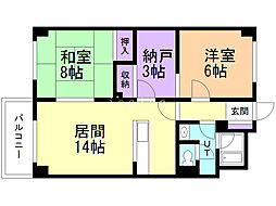 ダイアナ南幌ヒルズ壱番館 2SLDKの間取図画像