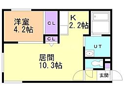 GranLuz野幌 1LDKの間取図画像