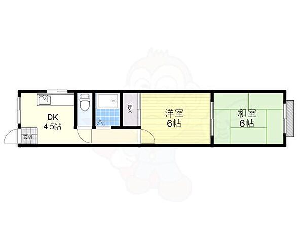 美里ハイツ ｜兵庫県尼崎市水堂町２丁目(賃貸アパート2DK・3階・35.50㎡)の写真 その2