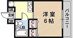BONNE出屋敷 1Kの間取図画像