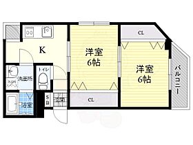 KT13 201 ｜ 兵庫県尼崎市東難波町５丁目3番1号（賃貸マンション2K・2階・30.00㎡） その2