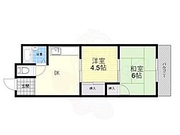 ノース大庄 2DKの間取図画像