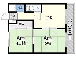 三興マンション 2DKの間取図画像