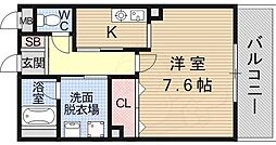 ハーモニーコート ワンルームの間取図画像
