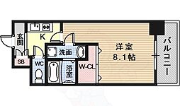エクセルコート昭和通ブライトプレイス 1Kの間取図画像