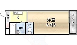 アーバンハイツ・テラモト 1Kの間取図画像