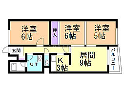 クリオ旭ケ丘一番館 3LDKの間取図画像
