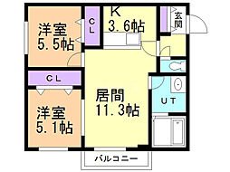 間取図画像 2LDK