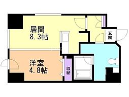 ルラシオン札幌駅前 1LDKの間取図画像