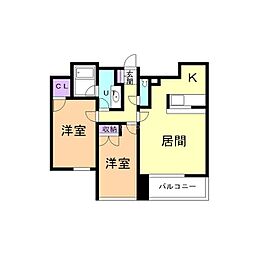 グランカーサ裏参道 2LDKの間取図画像