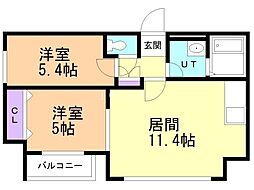 CASATRESAG 2LDKの間取図画像
