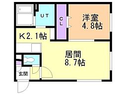 札幌市中央区南十九条西8丁目マンション 1LDKの間取図画像