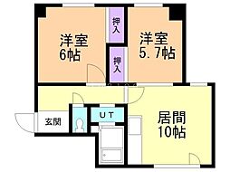 ひふみビル 2LDKの間取図画像