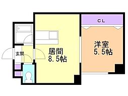 ルナハイツ南8条 1LDKの間取図画像