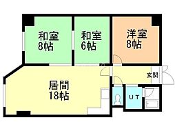 宮の森グランドハイツ 3LDKの間取図画像