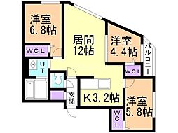 ビッグレジデンス旭ヶ丘 3LDKの間取図画像