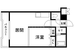 パインセントラルハイツ 1DKの間取図画像
