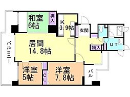 ライフプラザ北2条 3LDKの間取図画像