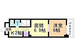 メープル桑園駅 1LDKの間取図画像